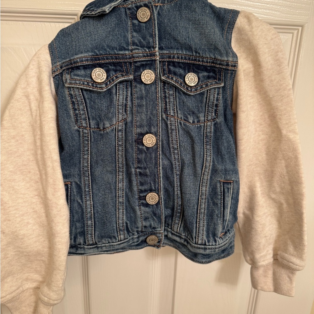 GAP Kids Blue Denim Jacket with Cream Sleeves